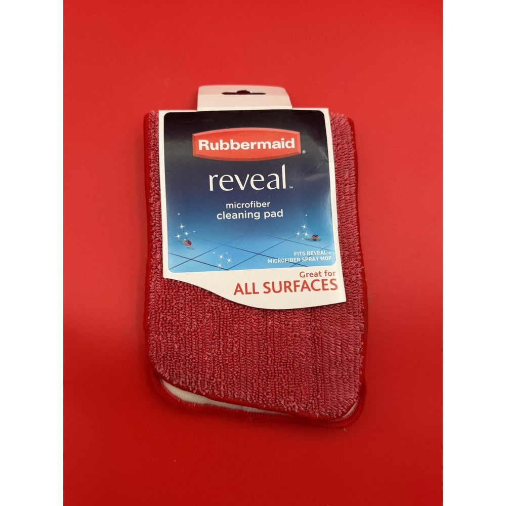 Rubbermaid Reveal Microfiber Spray Mop Pad 16.5" Red Wet Washable 1M19